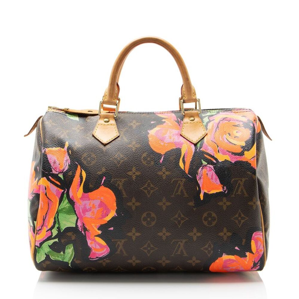 Louis Vuitton Limited Edition Monogram Canvas Roses Speedy 30 Satchel - Picture 3 of 15